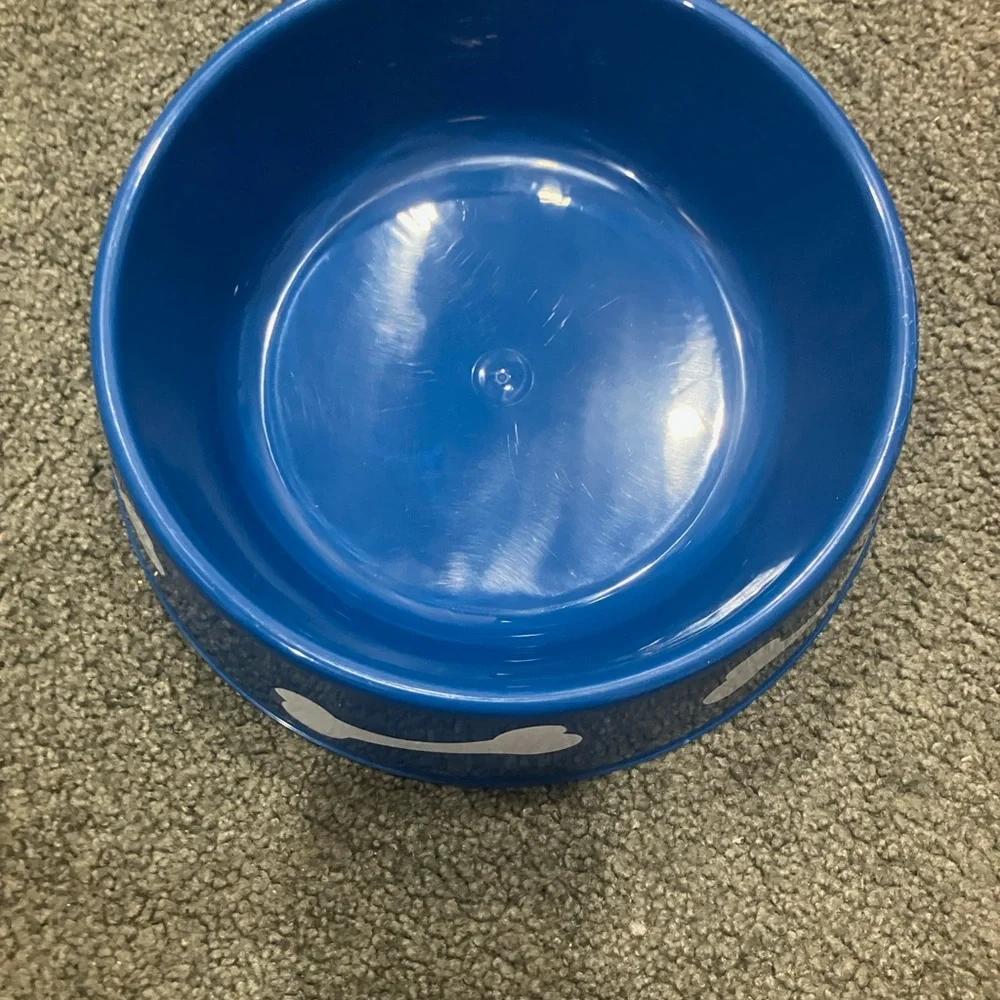 Black Dog Bowl with Bone Design